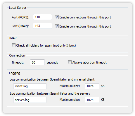 Connection settings