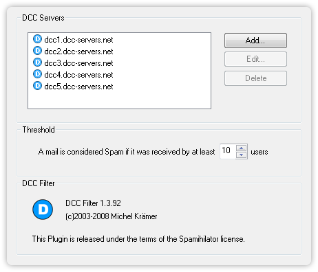 DCC Filter Settings