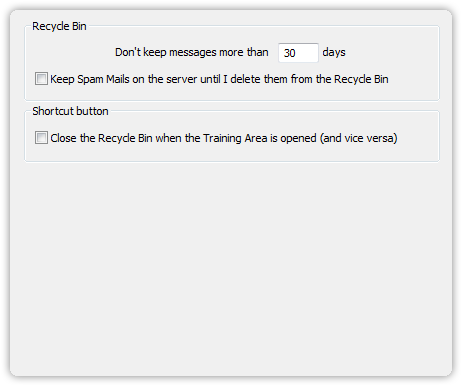 Recycle Bin settings